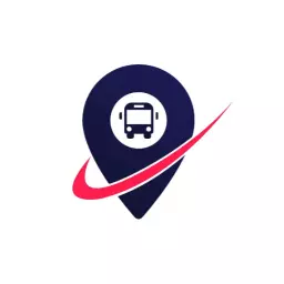 Innovative Travel Location Pin Featuring Busy Bus Logo Template