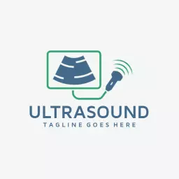 Innovative Ultrasound Technology Representing Healthcare Sector Logo Template