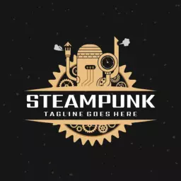 Innovative Vintage Steampunk Design Featuring Gears Logo Template