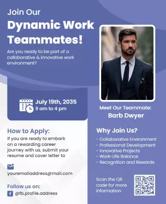 Innovative Work Environment Recruitment Flyer Template