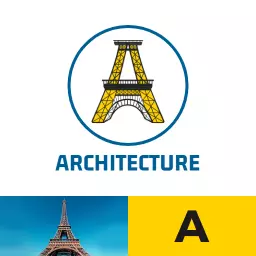 Innovative Yellow Eiffel Tower Design Showcasing Architecture Logo Template
