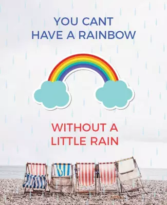 Inspirational Beach Rain and Rainbow Flyer Template