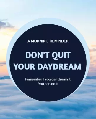 Inspirational Blue Sky Morning Reminder Poster Template