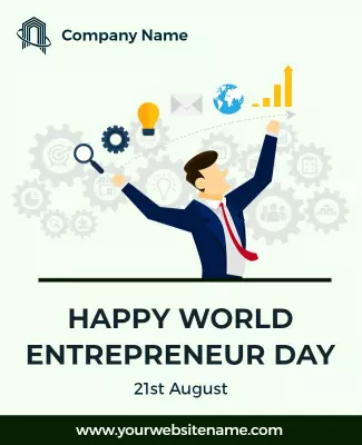 Inspirational Business Theme for World Entrepreneur Day Poster Template