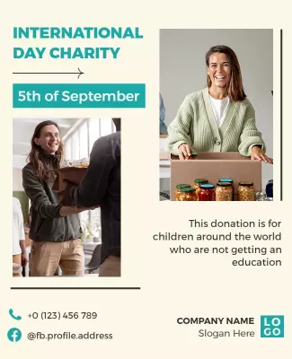 Inspirational Charitable Giving for International Day Poster Template