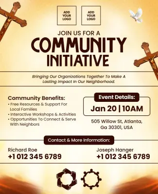 Inspirational Community Support and Outreach Event Flyer Template