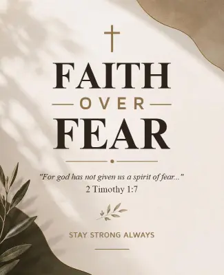 Inspirational Faith Over Fear Quote Poster Template