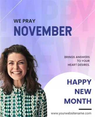 Inspirational Gradient November New Month Celebration Poster Template