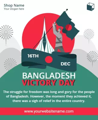Inspirational Green Bangladesh Victory Day Celebration Poster Template