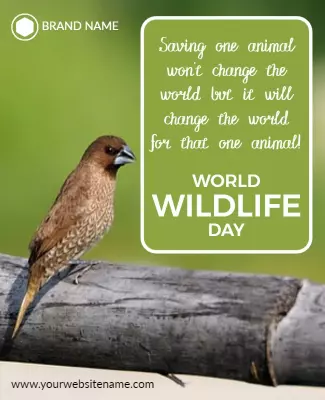 Inspirational Green Wildlife Conservation Awareness Poster Template