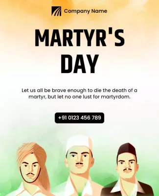 Inspirational Martyr's Day Tribute Poster Template