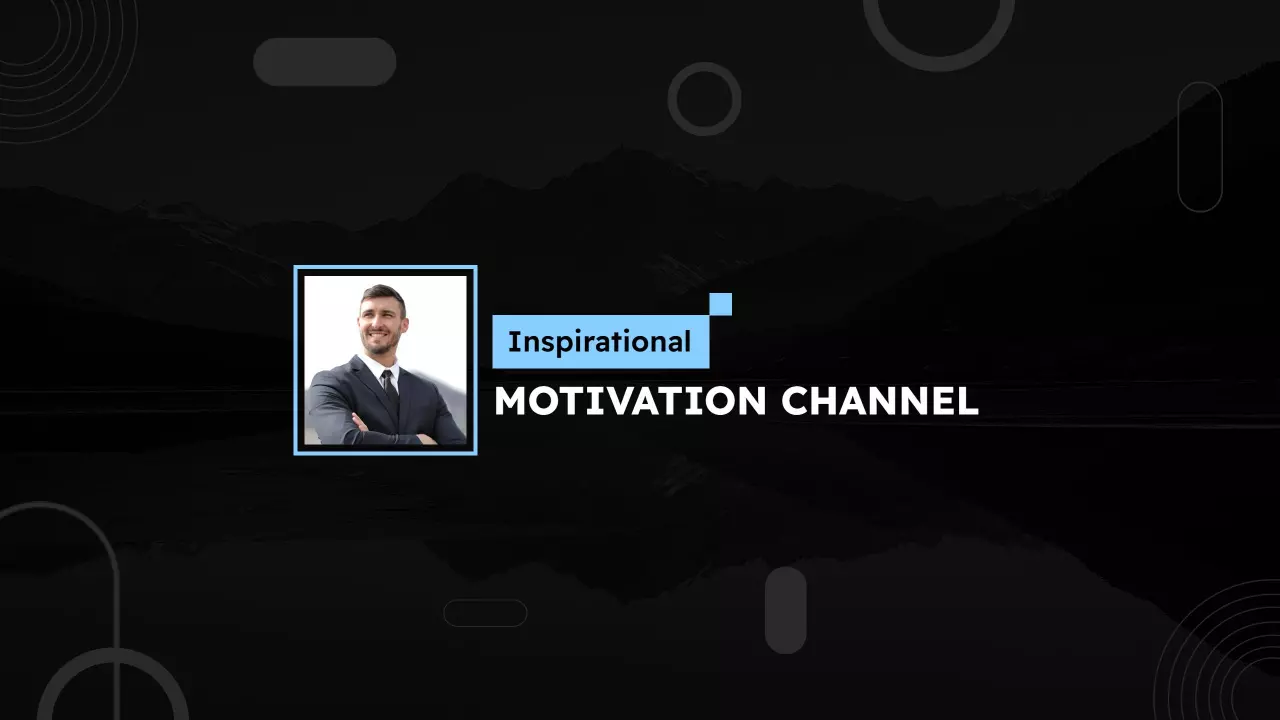 Inspirational Motivation Theme on Black YouTube Channel Banner Template