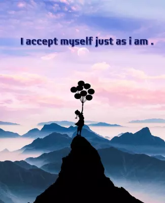 Inspirational Mountain Landscape with Balloons Acceptance Poster Template