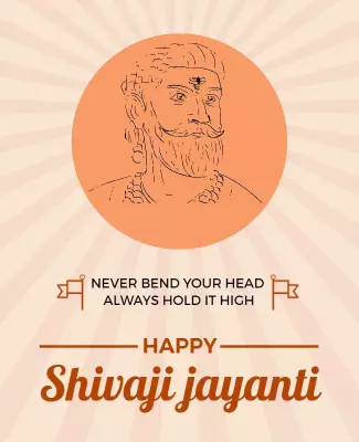 Inspirational Orange Shivaji Jayanti Celebration Poster Template