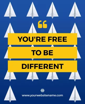 Inspirational Quote Paper Airplanes Flyer Template