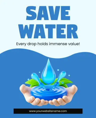 Inspirational Save Water Eco Awareness Poster Template