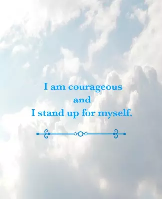 Inspirational Sky Background with Courage Quote Poster Template