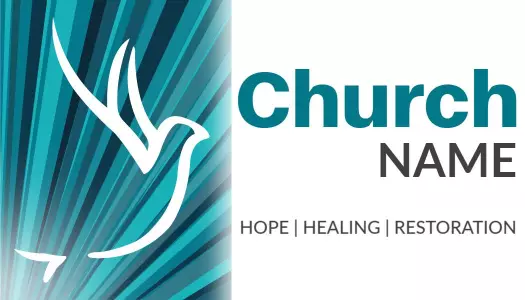 Inspirational Turquoise Dove Church Hope Healing Business Card Template