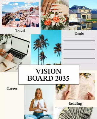 Inspirational Vision Board for Future Goals Poster Template