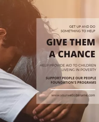 Inspirational Warm Color Charity Support for Children Poster Template