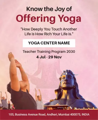 Inspirational Yoga Teacher Training Program Poster Template