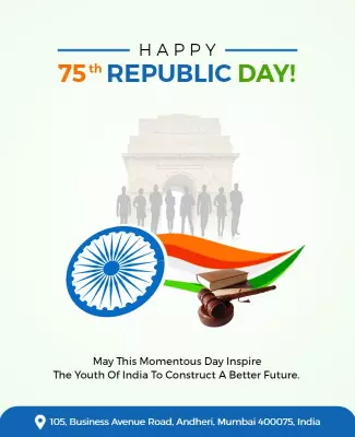 Inspiring 75th Republic Day Celebration Poster Template