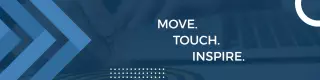 Inspiring Action Words on Blue Geometric Design LinkedIn Banner Template