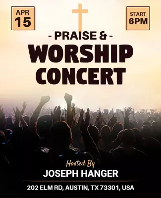 Inspiring Black Praise and Worship Concert Poster Template