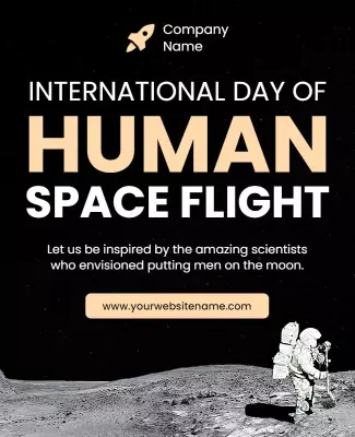 Inspiring Black Space Exploration Celebration Poster Template