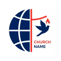 Inspiring Blue Globe and Dove Design for Church Logo Template