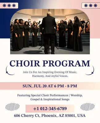 Inspiring Evening Choir Program Poster Template