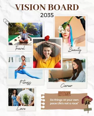 Inspiring Life Goals Vision Board Poster Template