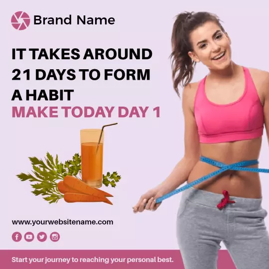 Inspiring Nutrition Journey for Healthy Habit Formation Ad Template