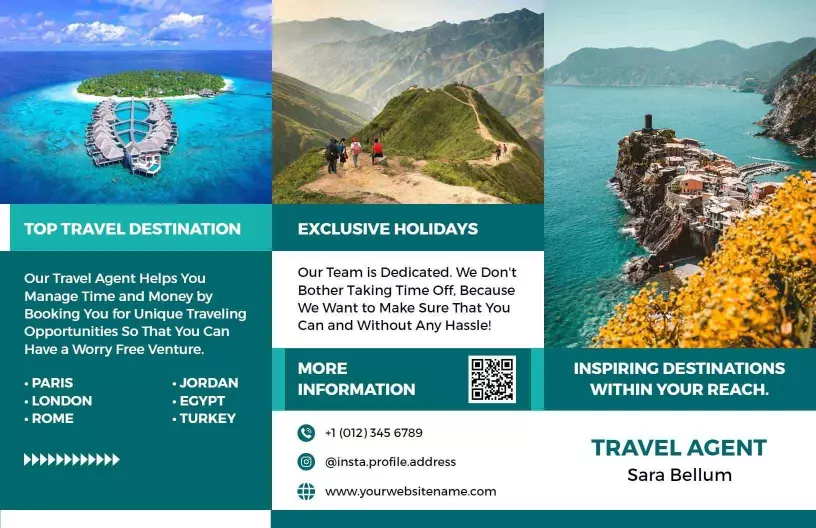 Inspiring Tropical Travel Destinations Booklet Brochure Template