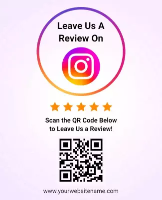Instagram Review Request with Qr Code Flyer Template