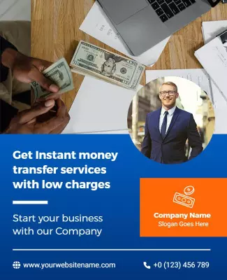 Instant Money Transfer Service Promotion Flyer Template