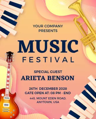 Instrumental Music Festival Invitation Flyer Template