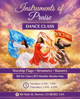 Instruments of Praise Dance Class Poster Template