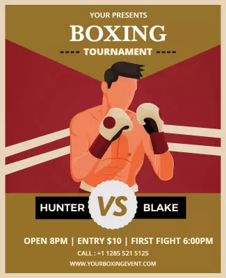 Intense Boxing Tournament Matchup Flyer Template