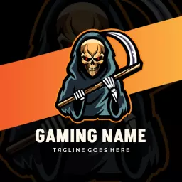 Intense Grim Reaper Design for Esports Team Logo Template