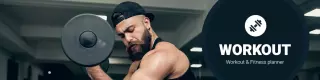 Intense Workout Session in Gym with Fitness Planner LinkedIn Banner Template