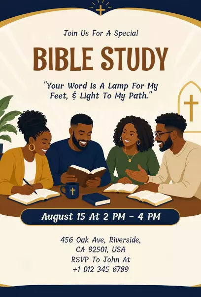 Interactive Bible Study Gathering Invitation Template