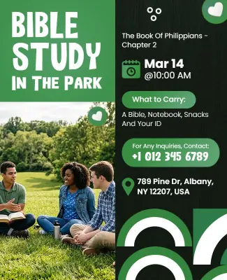 Interactive Bible Study in the Park Flyer Template