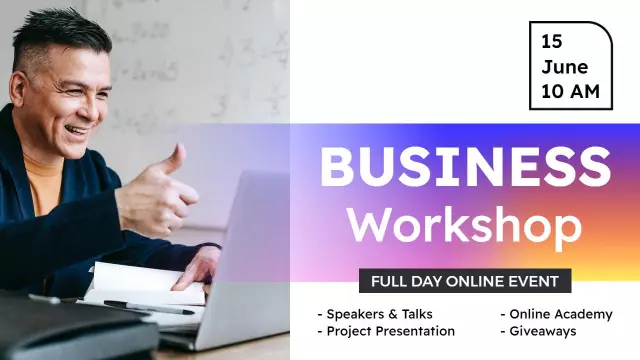 Interactive Business Workshop Online Event YouTube Thumbnail Template