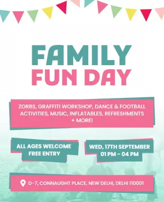 Interactive Family Fun Day Event Flyer Template