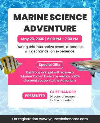 Interactive Marine Science Adventure Flyer Template
