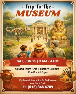 Interactive Museum Trip for All Ages Poster Template