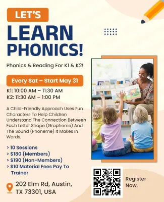 Interactive Phonics Classes for Children Flyer Template