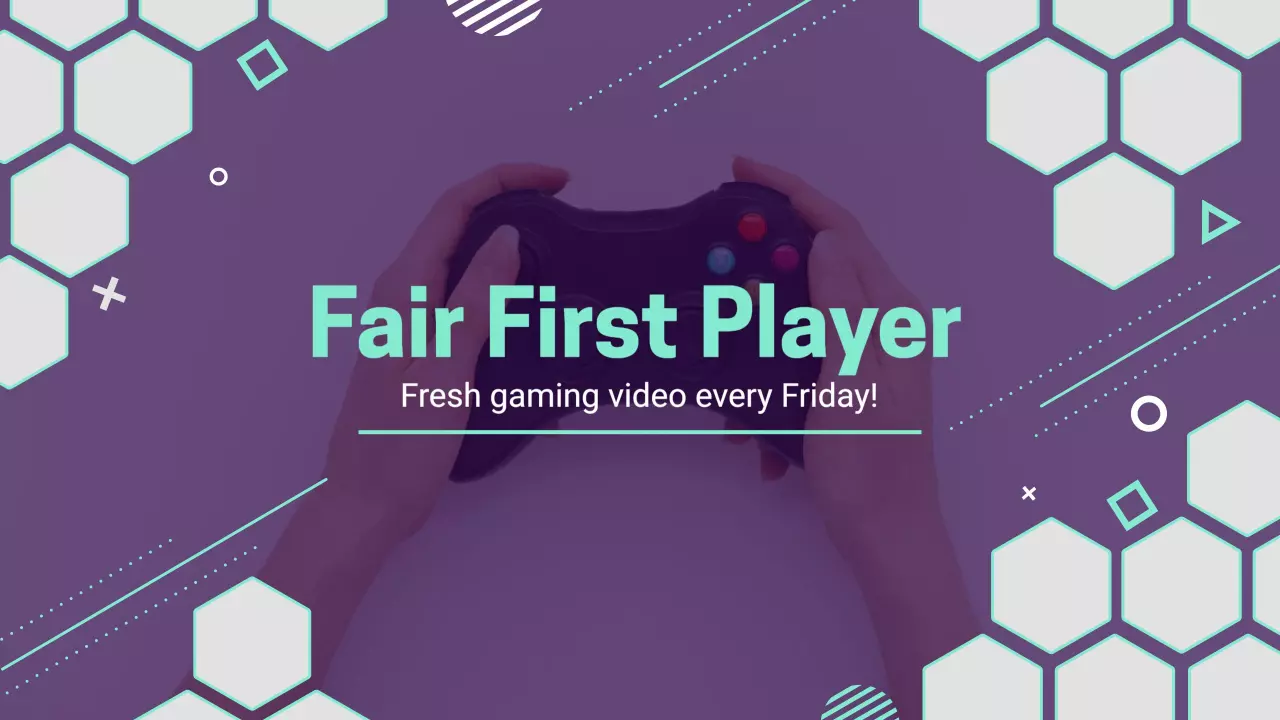Interactive Purple Hexagon Design for Gaming Channel Banner Template