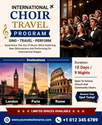 International Choir Travel Program Flyer Template